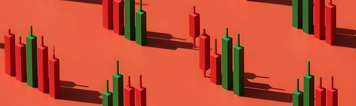 3D candlestick chart illustrating one of the best market predictors in financial analysis.