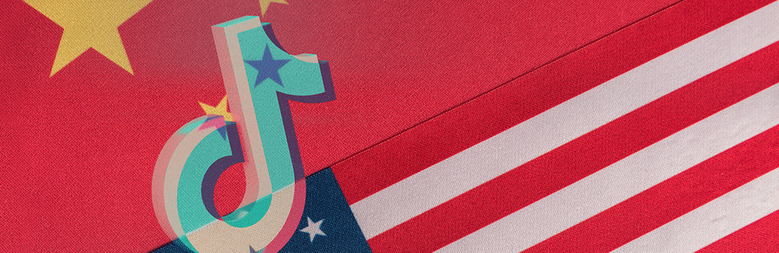 ByteDance deal illustration showing TikTok logo over U.S. and China flags, symbolizing trade and data security tensions.